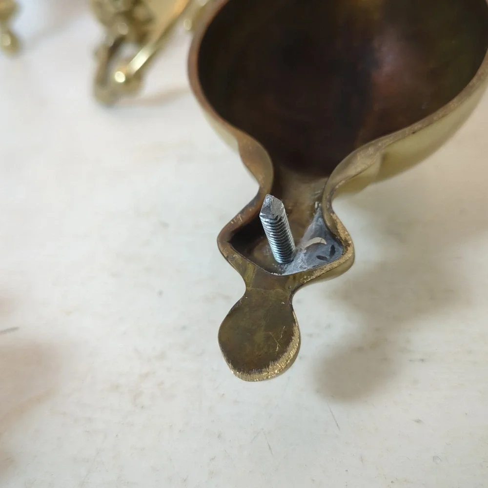 Pair  Of Colonial‎ Brass Two arms Scones Candle Holder Vintage